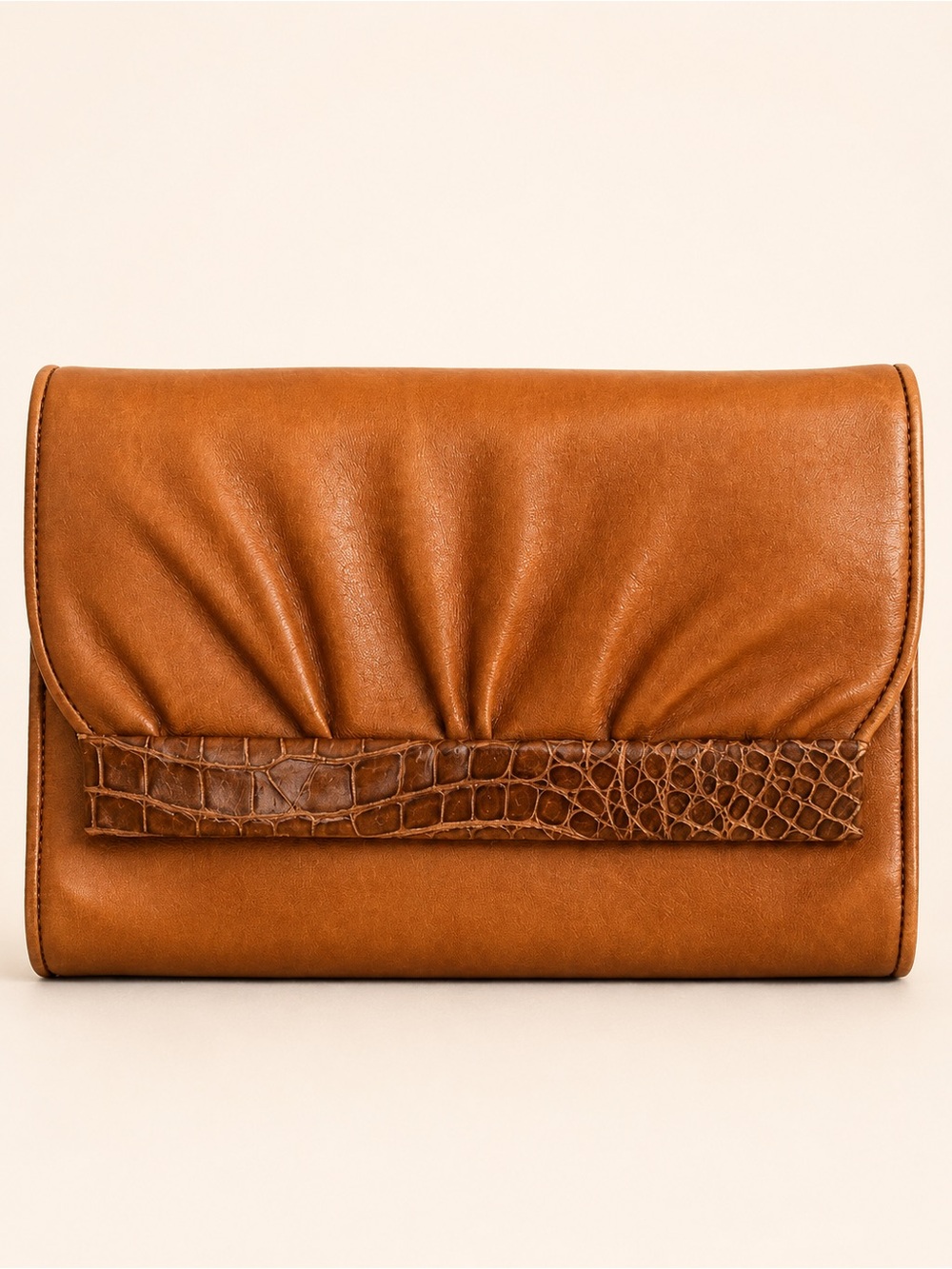 Gucci Vintage Convertible Shoulder Bag Clutch Cognac Leather